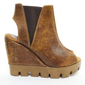 Brown Wedge Ankle Boots